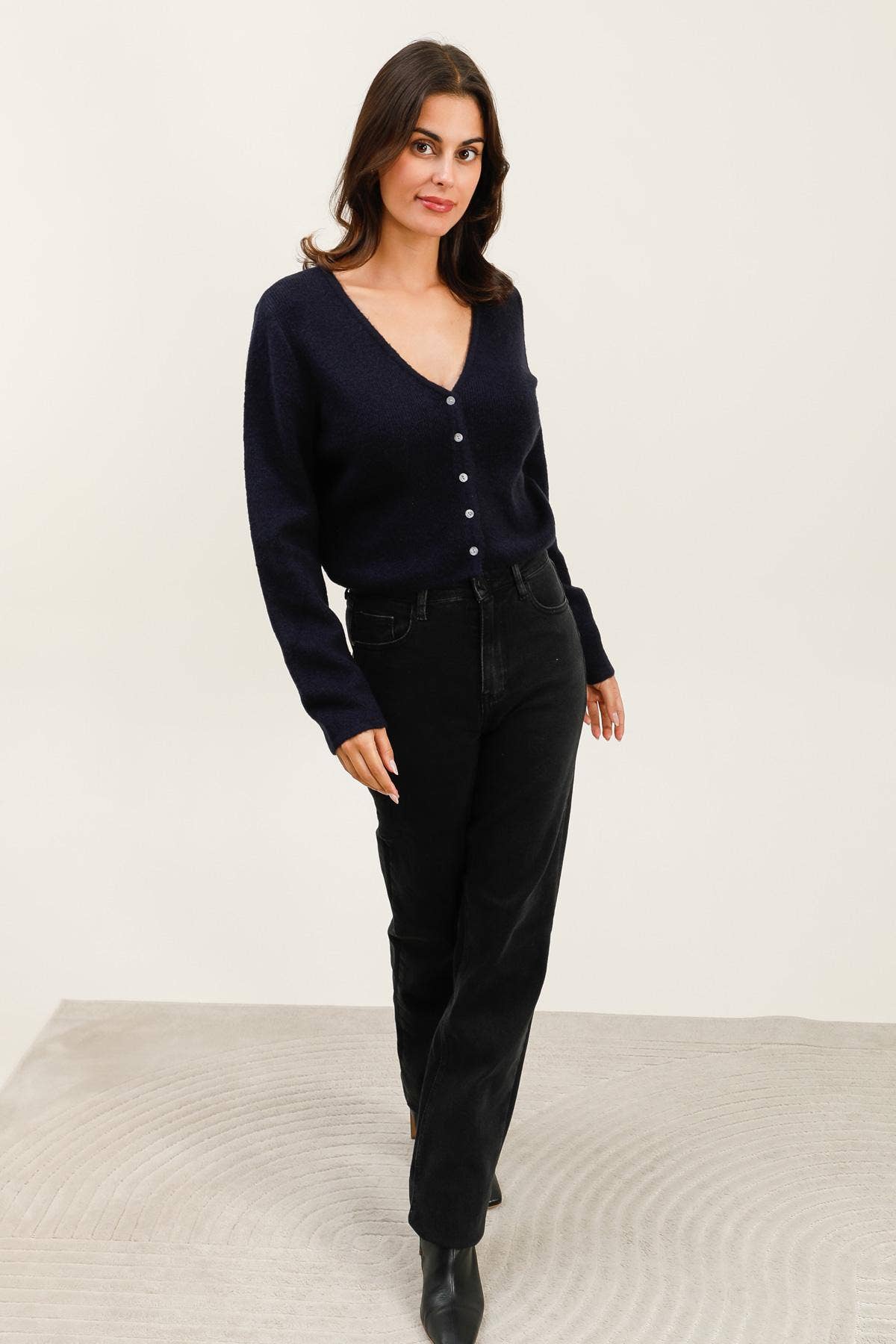 CHOKLATE PARIS - Wholesale Cardigan - Dames - Mila vest met V-hals in breiwerk - 8811-16