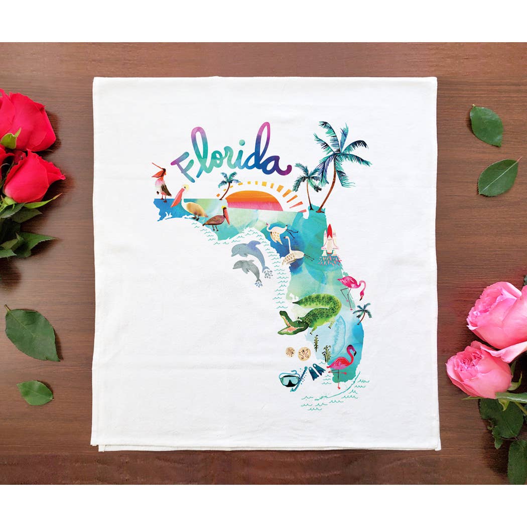 Allport Editions - Vente Torchons - Série de serviettes avec cartes à l'aquarelle - découvrez les 28 États !4