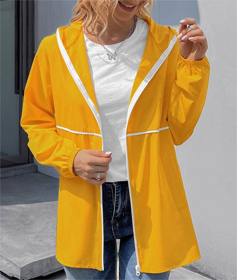 HIDDENBRAND - Wholesale Jacket - Women's - Zippered hooded jacket lightweight outdoor waterproof jacket8