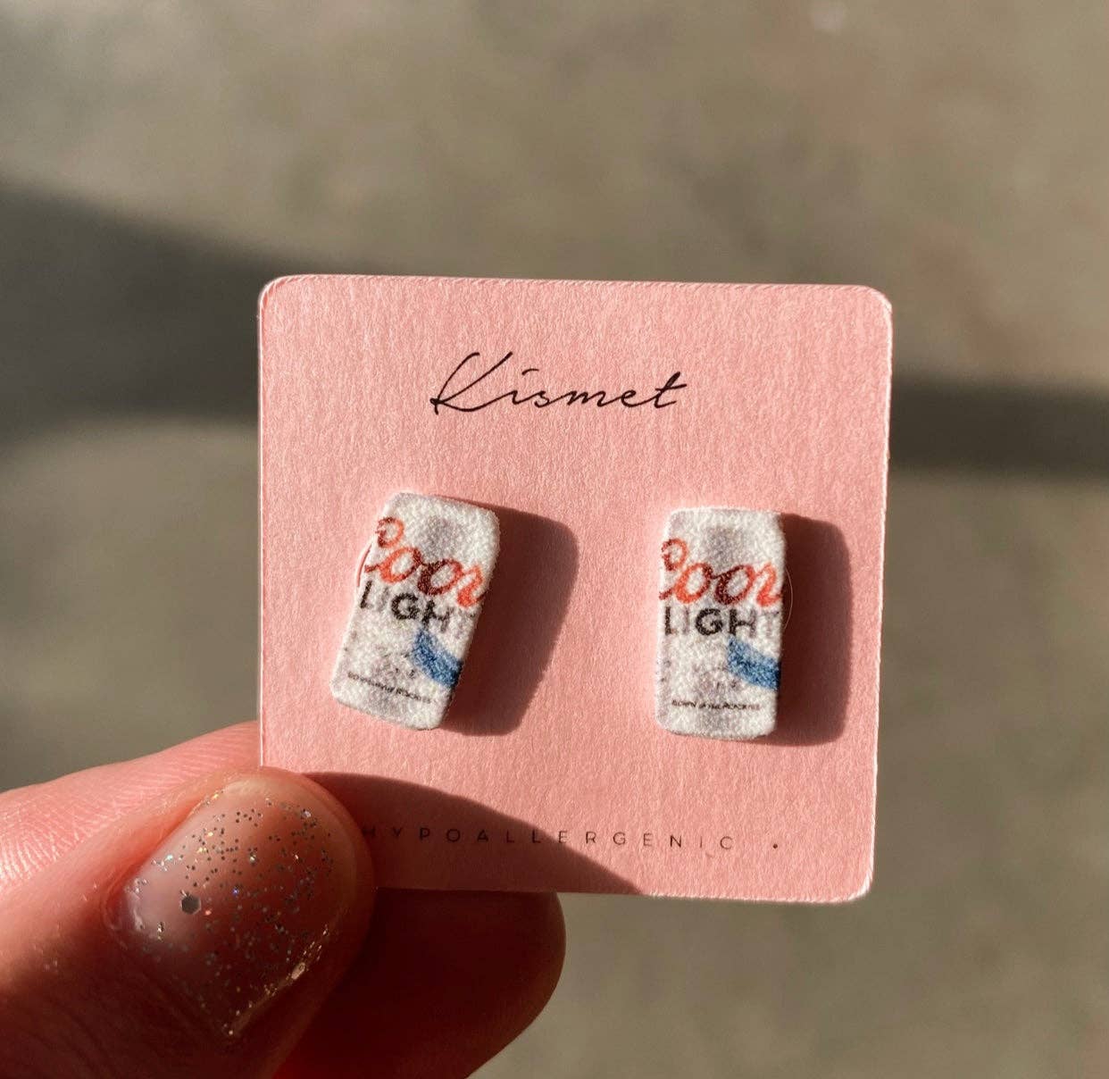Kismet Showroom – wholesale Stud/post earrings – Coors Light Beer Can Stud Earrings1