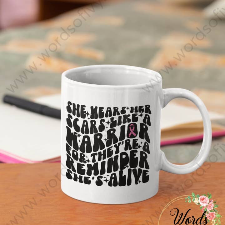 Koffiemok - Ze draagt haar littekens als een krijger voor wholesale door Words of Ivy