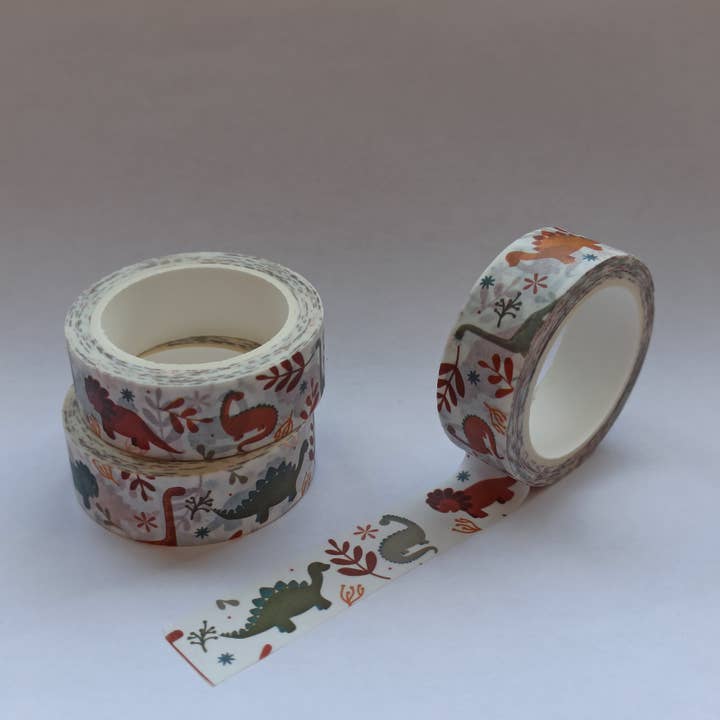 Cinta washi - Dinosaurios blanco para venta al por mayor de Silly Goose