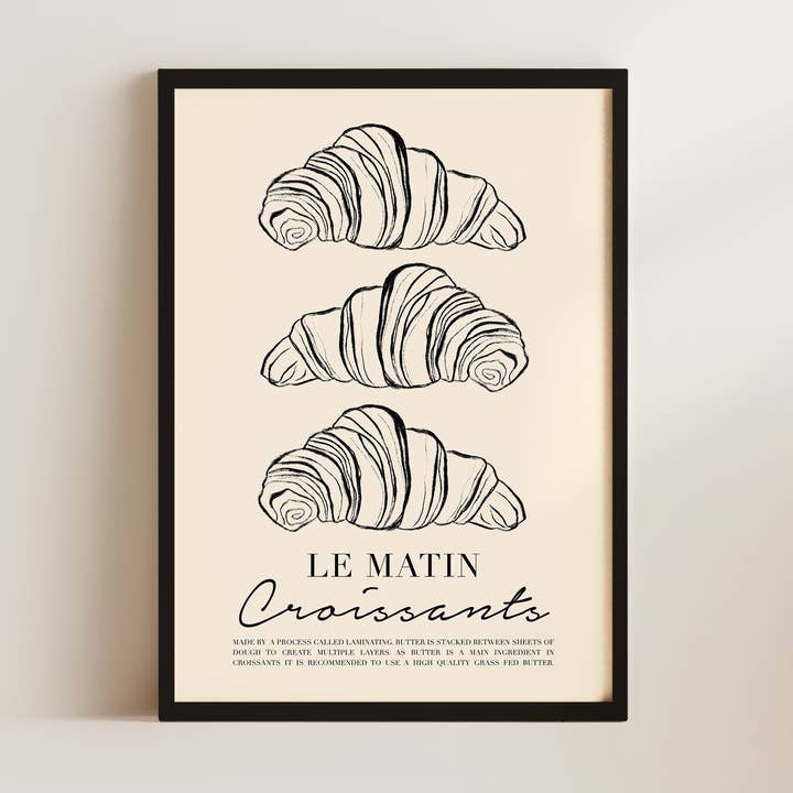 Le Matin Croissant Wall Art Print for wholesale by Alluvion