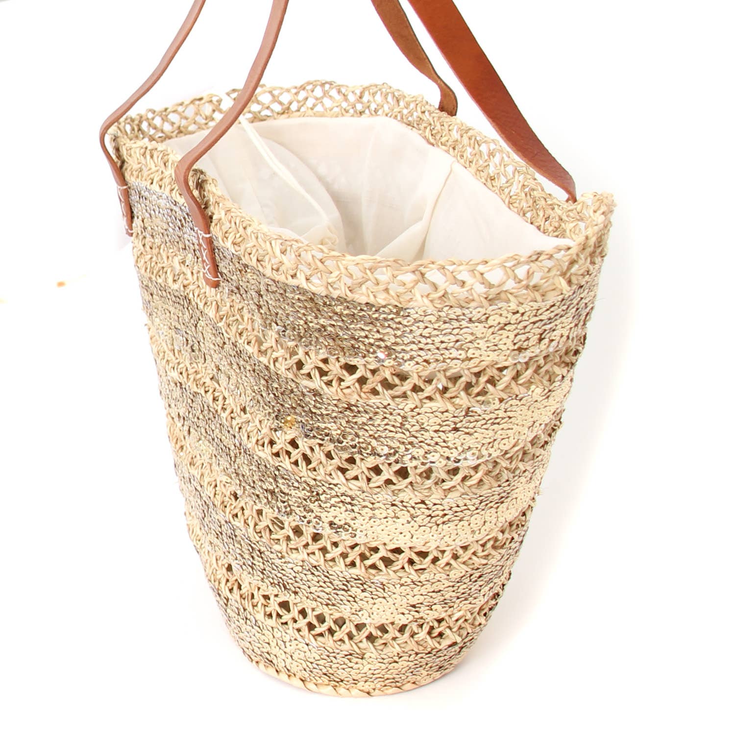 Logionline SLU - Wholesale Beach Bag - Carry Bag, Sequins, Leather Handles with Lining8