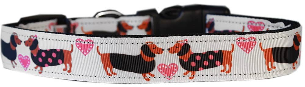 American Leashworks - Wholesale Pet Collar - Cat/Dog - Pet Dog & Cat Nylon Collar or Leash, "Pink Doxie Love"0