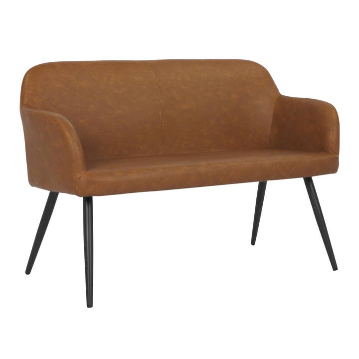Black Steel Camel PU Daniella High Back Bench for wholesale on Faire
