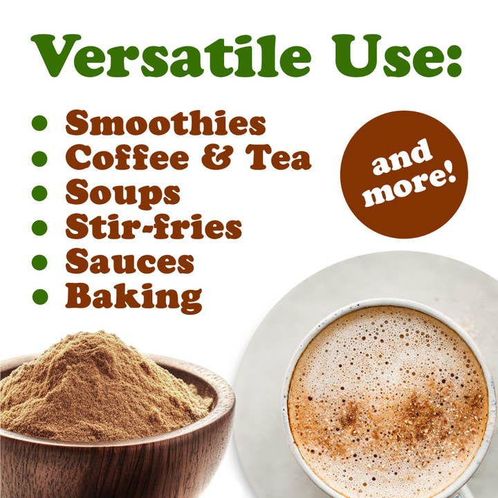 Food To Live – wholesale Protein-/superfoodpulver – Ekologisk Six-Stars Svampmix - 6 Pulverblandning med Shiitaki, Cordyceps, Turkey, Chaga, Reishi, Lion's. Perfekt för matlagning, smoothie och kaffe - av Food To Live6