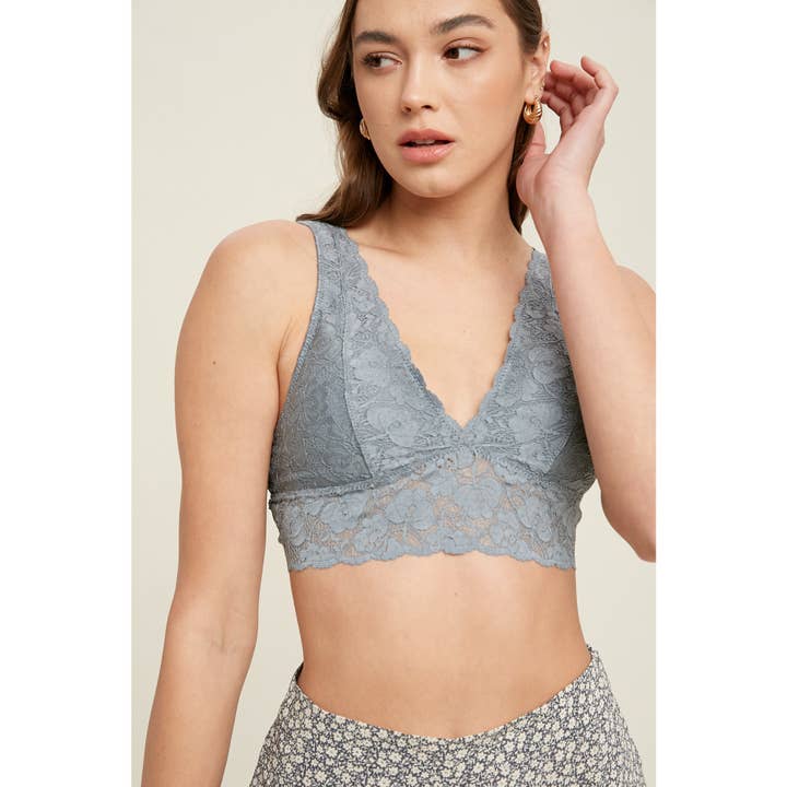 Wishlist Apparel – wholesale Bralette - Dam – VADDERAD BRALETT MED SKULPTERAD SPETS V HALS/T8233_P15