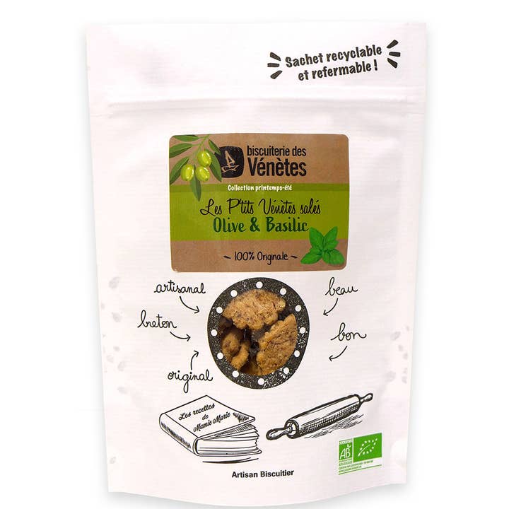 Little Salty Vénètes Olive & Basil for wholesale by Biscuiterie des Vénètes