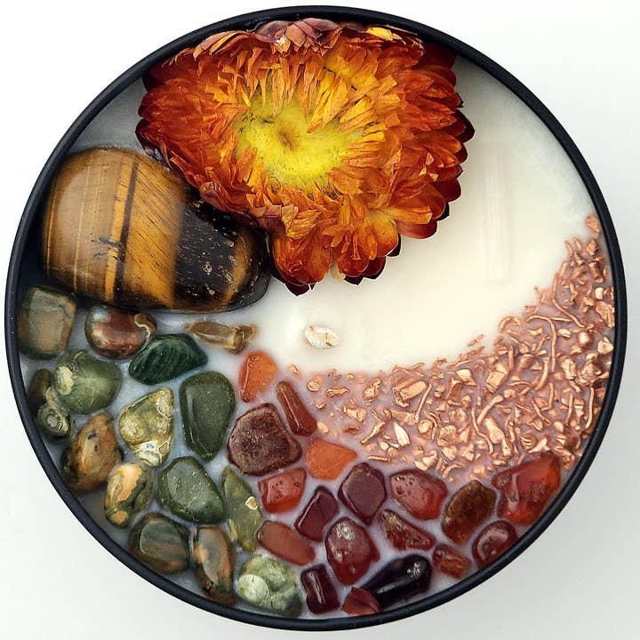 Nymph & Satyr Co. - Wholesale Jar/Filled Candle - Durga (The Fearless) • 8oz Soy Crystal Candle