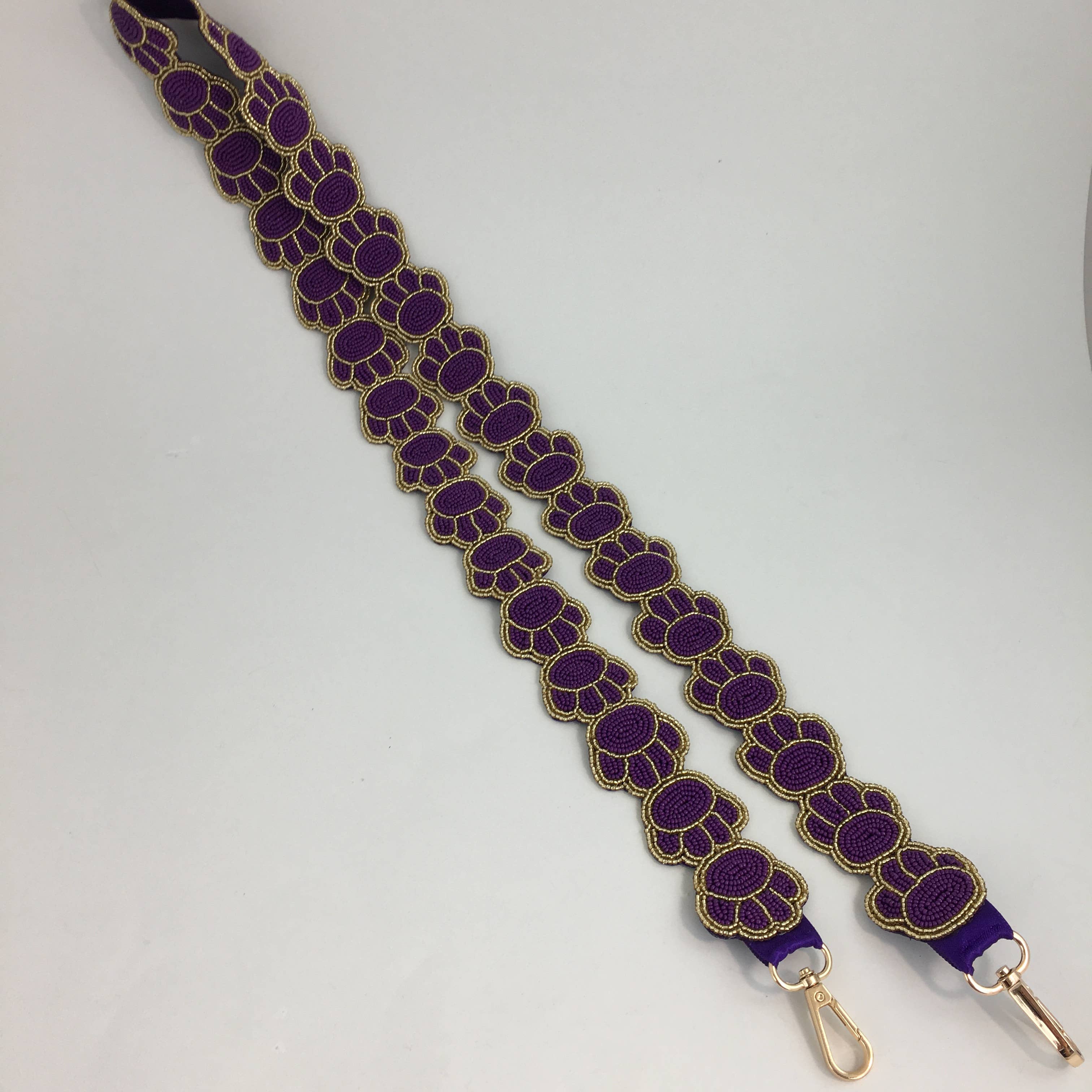 SongLily - Vente Sangle pour sac – femme - Sangle de sac à main avec empreinte de patte perlée PG1