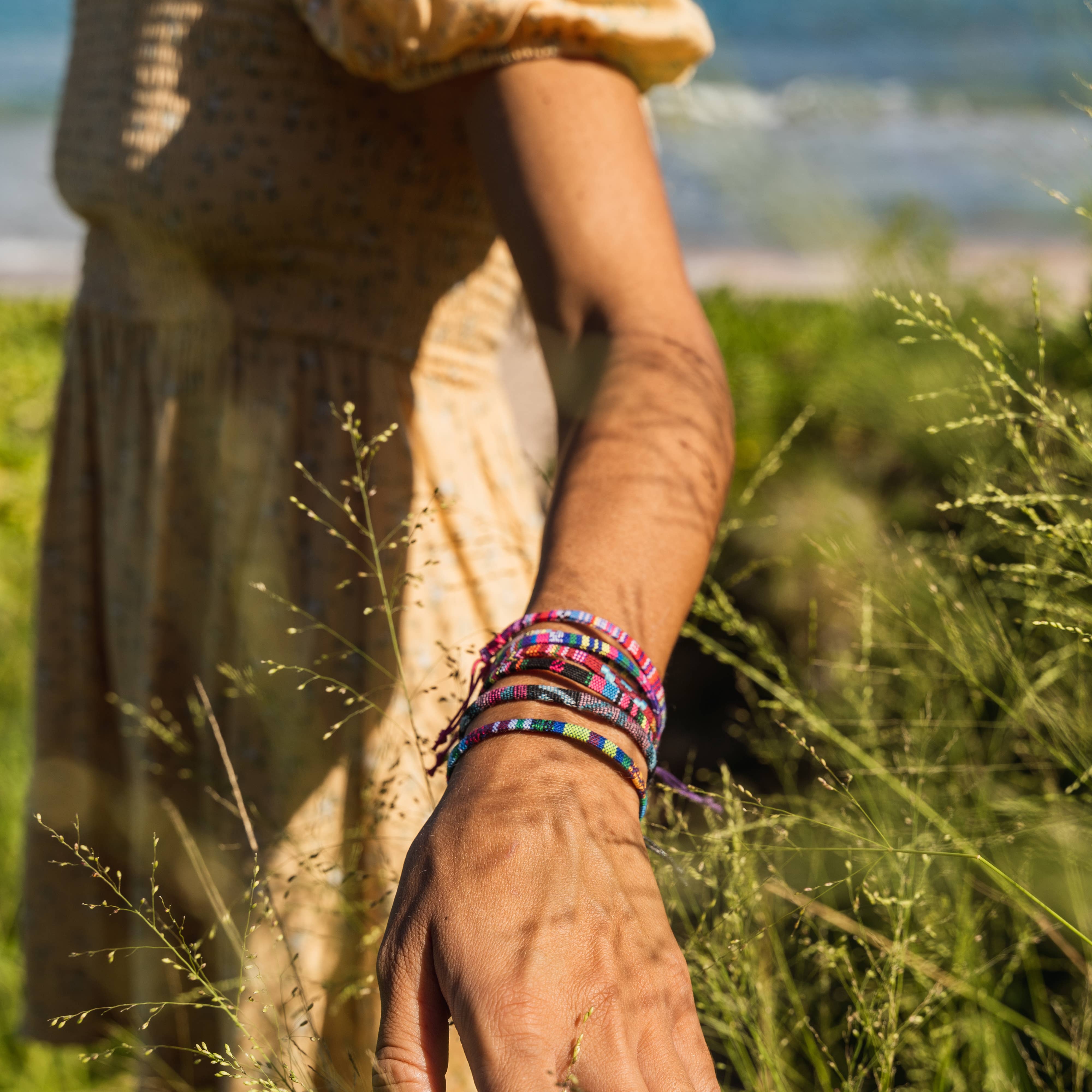 Natalia - Wholesale Woven/Braided Bracelet - Adjustable Flat Woven Boho Rope Bracelets - 12 Pack6