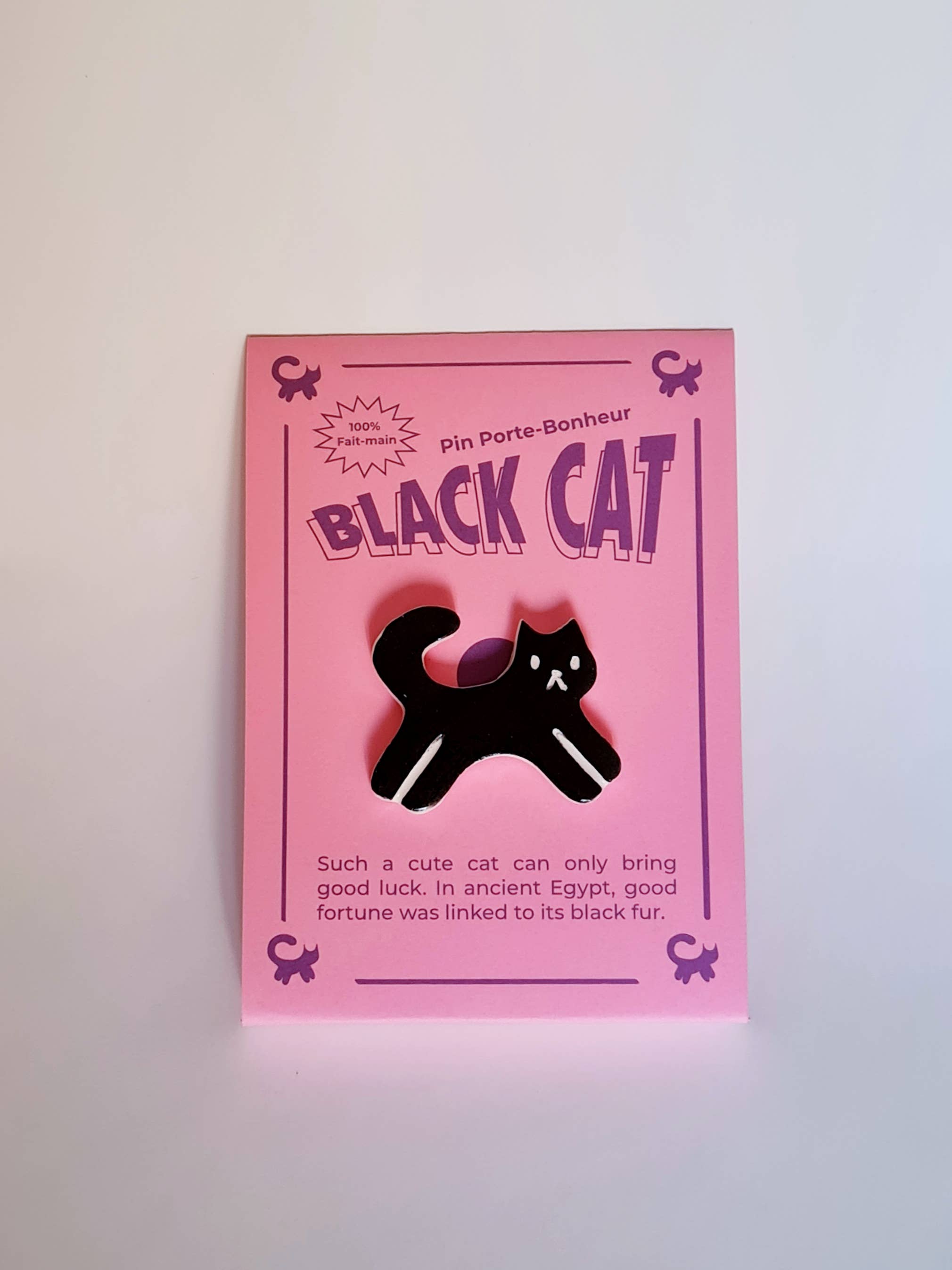 Terra Mate - Wholesale Lapel Pin/Button - Épingle en céramique CHAT NOIR2