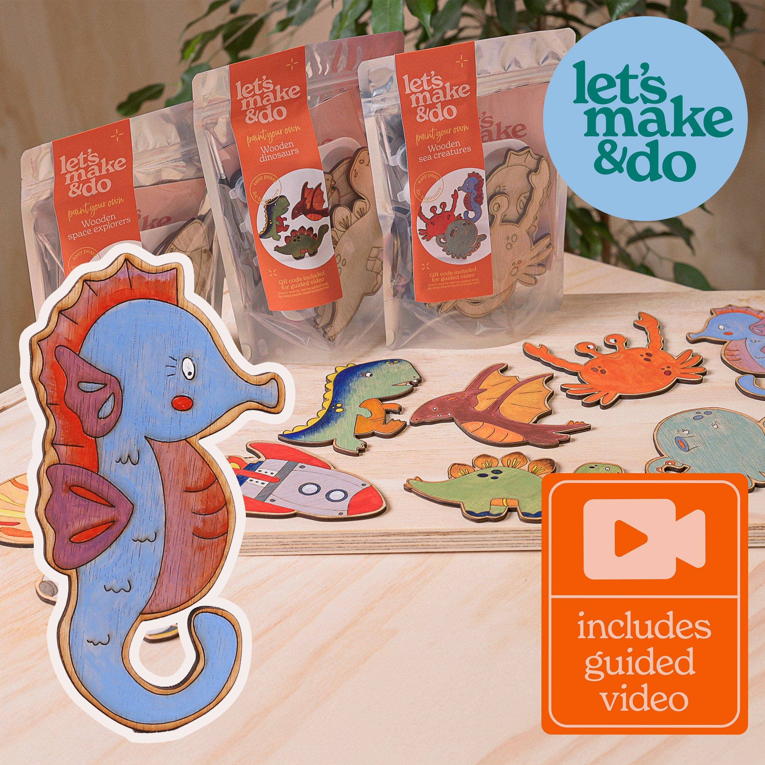 Let's Make & Do – wholesale DIY craft kit – Child – Paint Your Own Wooden Sea Creatures Kit10