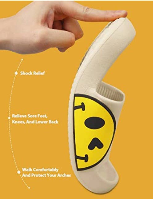 JOSSLYN by wall to wall – Großhandel Pantoletten – Damen – Rutschfeste EVA Komfort-Pantoffeln mit fröhlichem Smiley-Design | 40SP0014