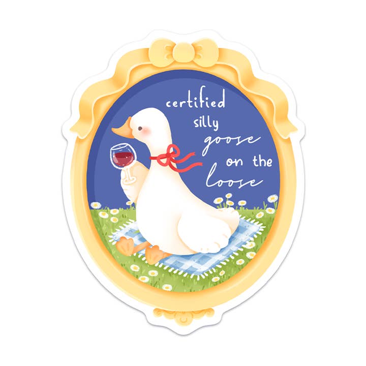 Silly Goose vandtæt vinyl klistermærke for engroshandel hos Meowashi Studio