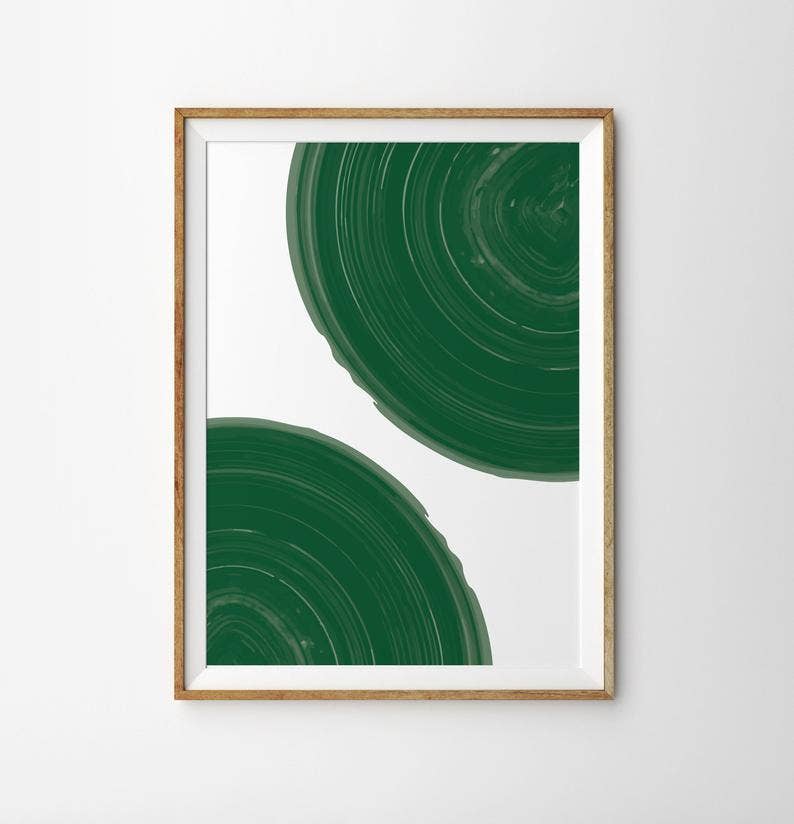 Sara Cristina Design - Wholesale Art Print - Dark Green Cirles2