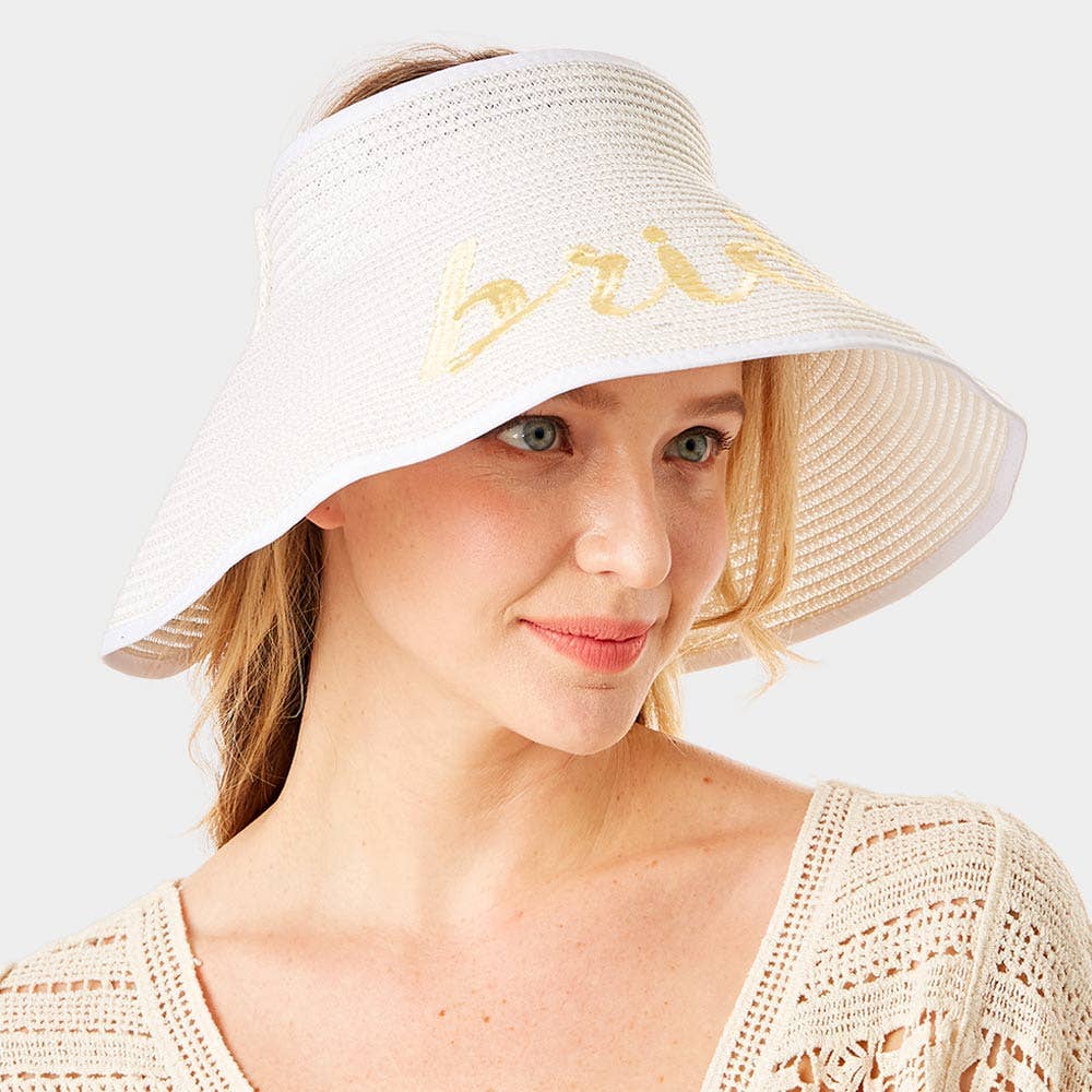 Sensibling Corp. - Vendita all'ingrosso Cappello di paglia - Donna - Cappello da sole pieghevole con visiera arrotolabile per sposa4