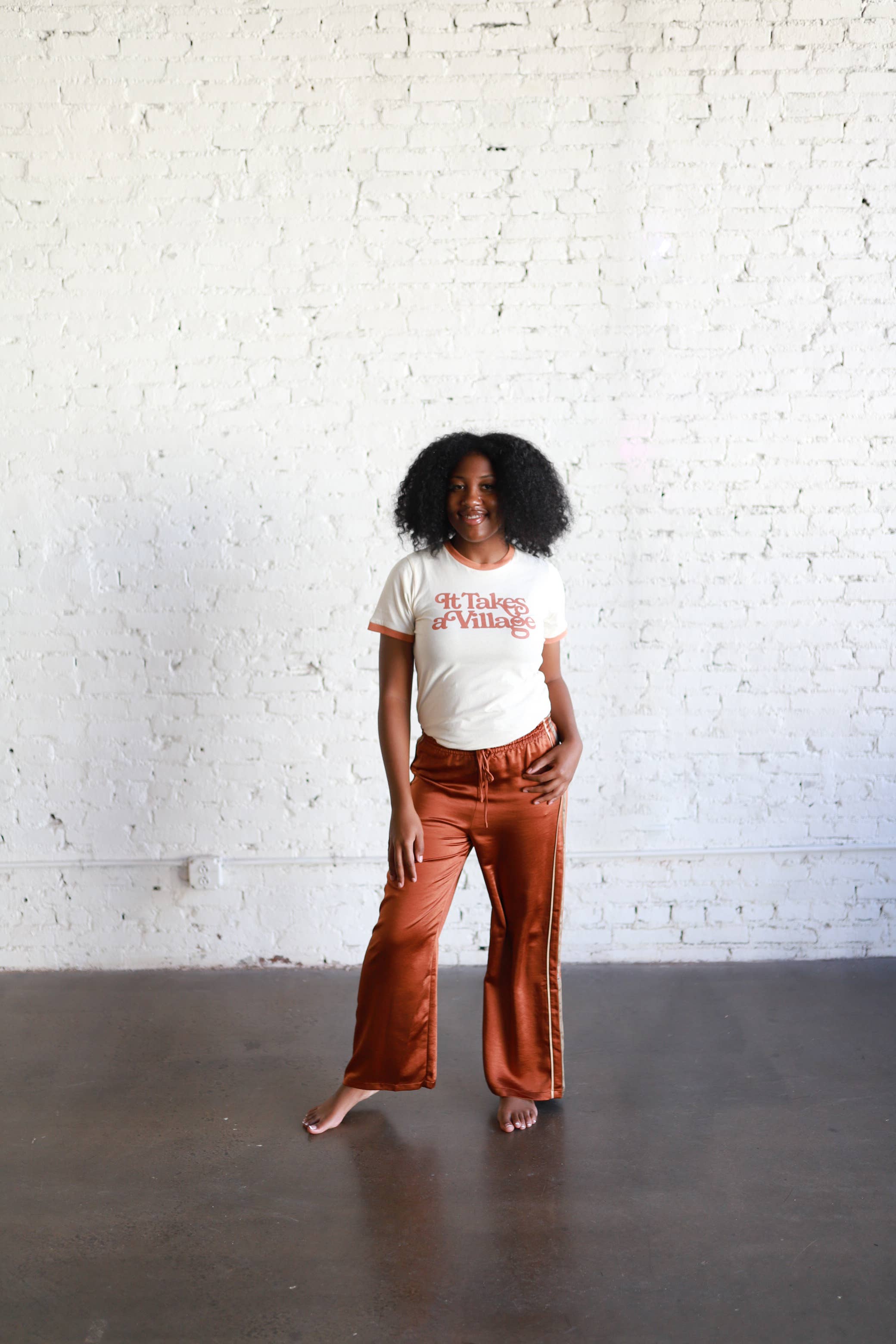 Polished Prints - Wholesale Screen Printed T-Shirt - Women's - It Takes a Village, Womens Graphic Tee, Spring 20240