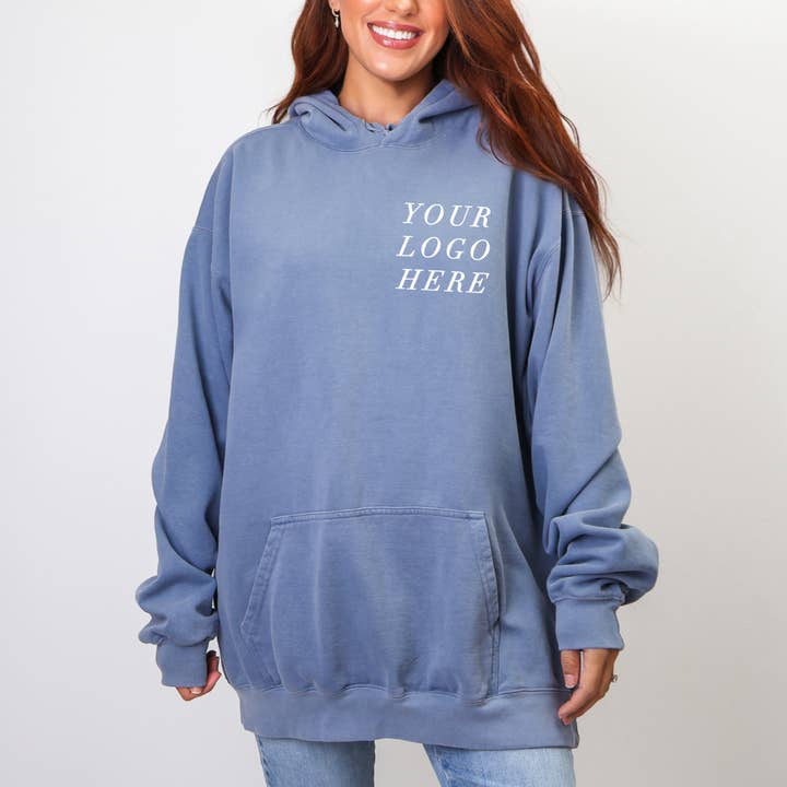 Custom LOGO Comfort Colors *Heavyweight Hoodie / Printed for wholesale by Typically Vulgar