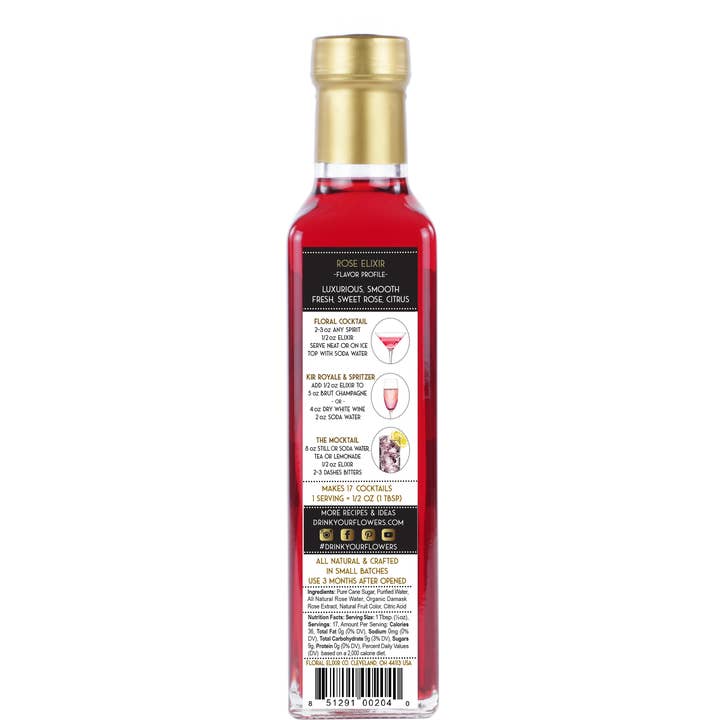 Floral Elixir Co. - Wholesale Cocktail Mix/Syrup - Rose Elixir. All Natural Cocktail & Soda Syrup.4