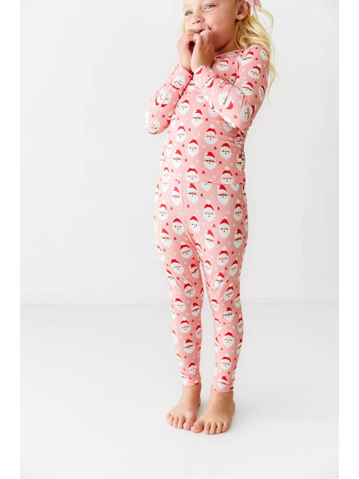 Macaron + Me - Wholesale Sleepwear Set - Kids - Vintage Santa Two Piece Jammies3