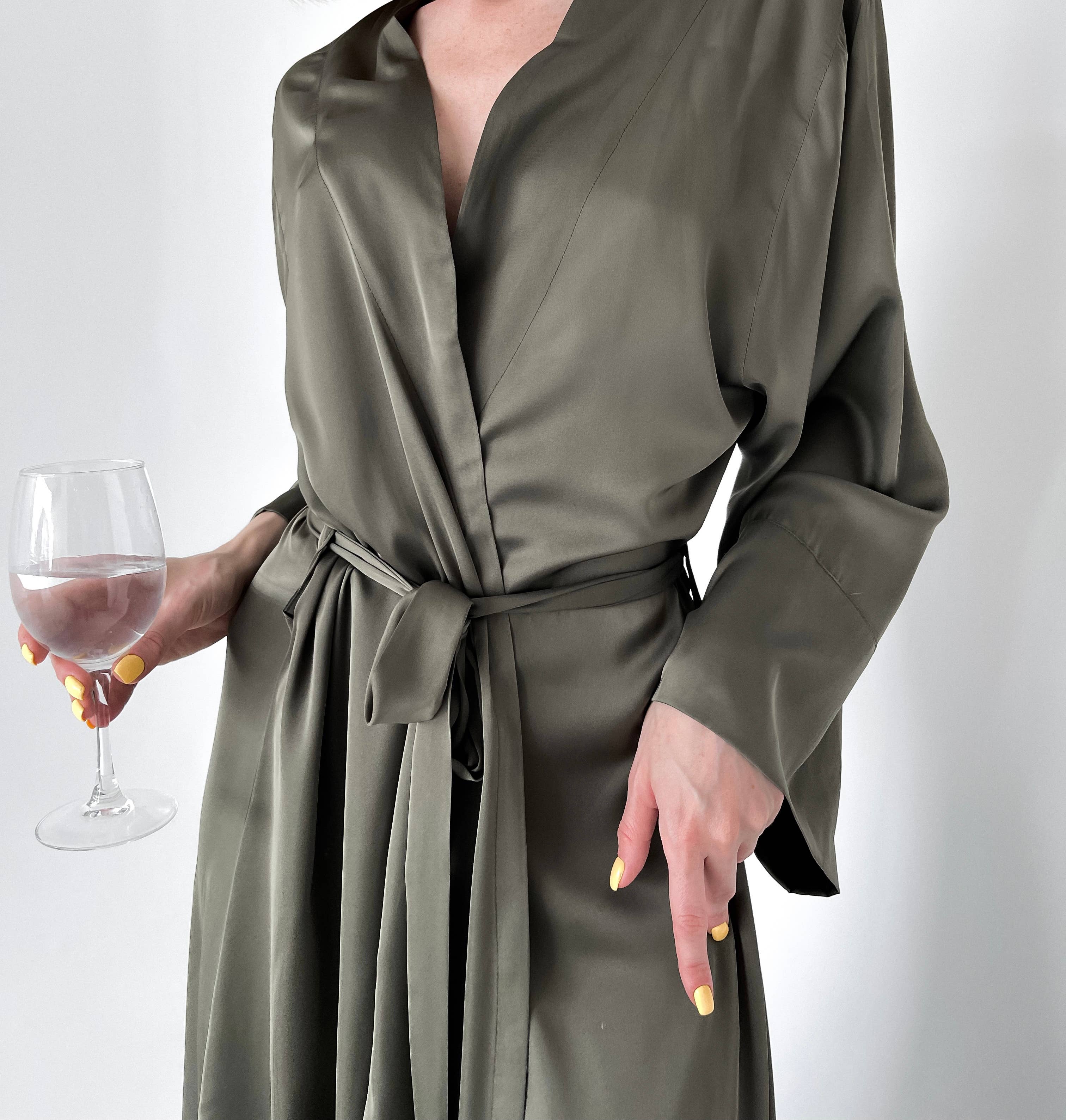 Angie's Showroom - Vente Peignoir – femme - Kimono long en soie11