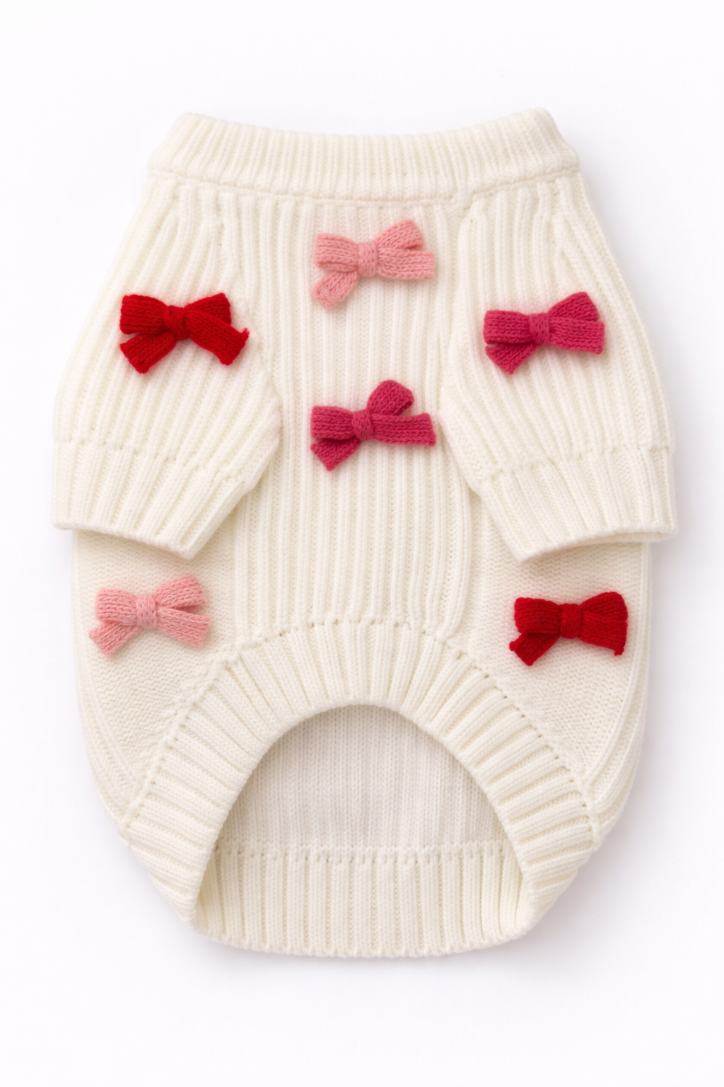 Found My Animal - Wholesale Pet Sweater - Dog - Found My Animal Bow Sweater - Red & Pink5