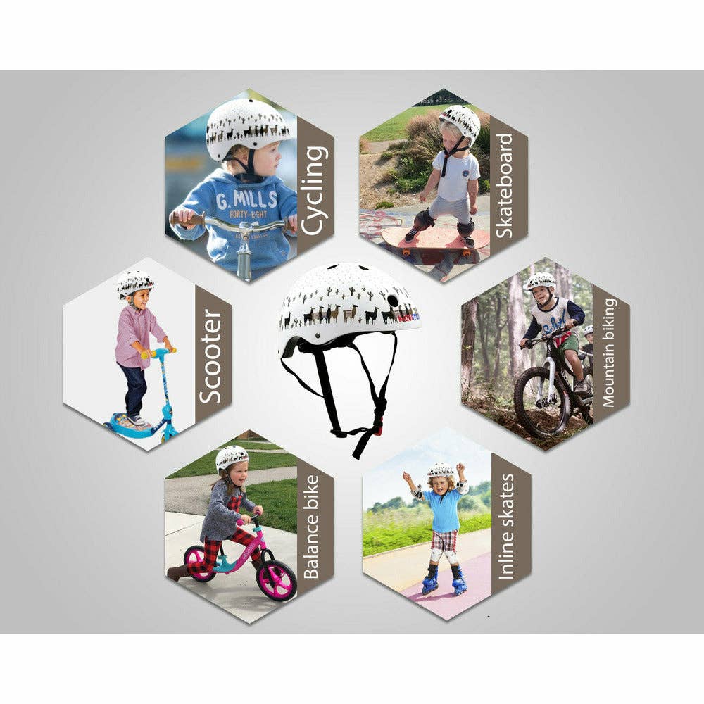 Kiddimoto – Engroshandel Cykler og scootere - Børn – Kiddimoto hjelm med lama-design, maksimal hovedbeskyttelse7