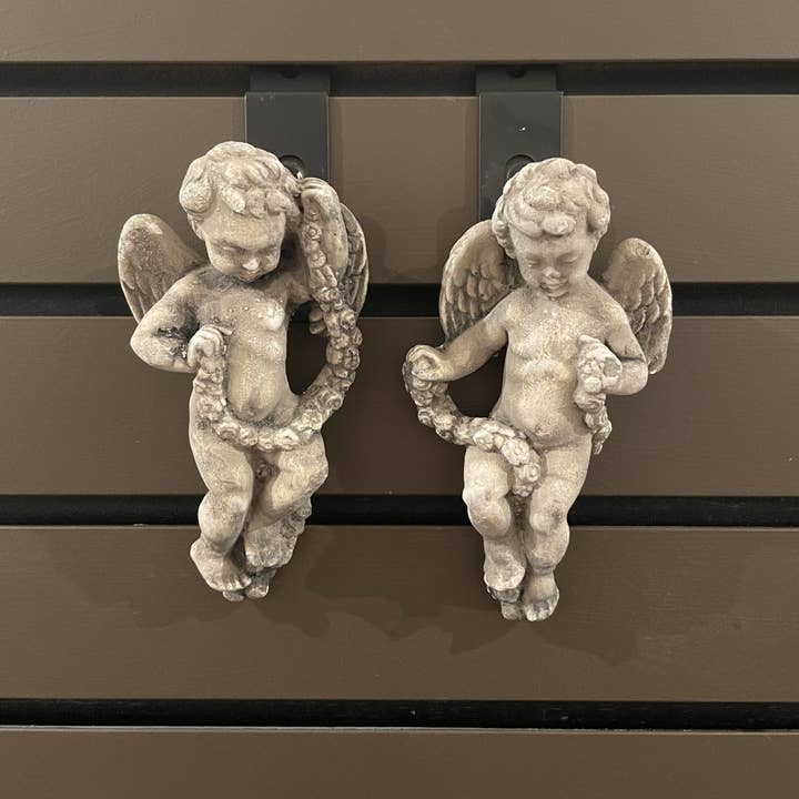 Masterpiece Studio - Wholesale Plaque - Cherub with Garland Wall Plaque - Pair (PL33)1