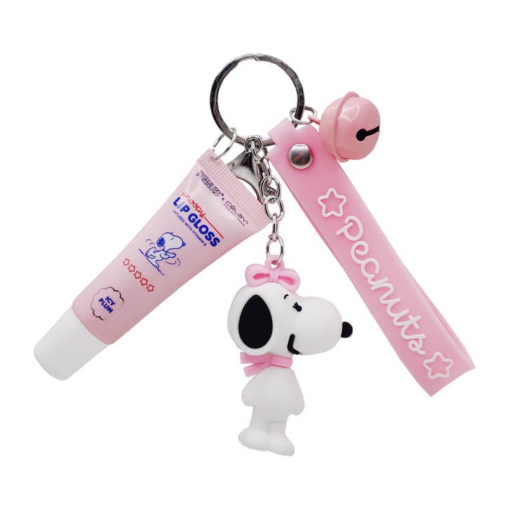 PINEAPPLE Beauty - Wholesale Lip Gloss - Celavi P46016 Icy Plum Snoopy Lip Gloss w/ Keychain - 12pc0