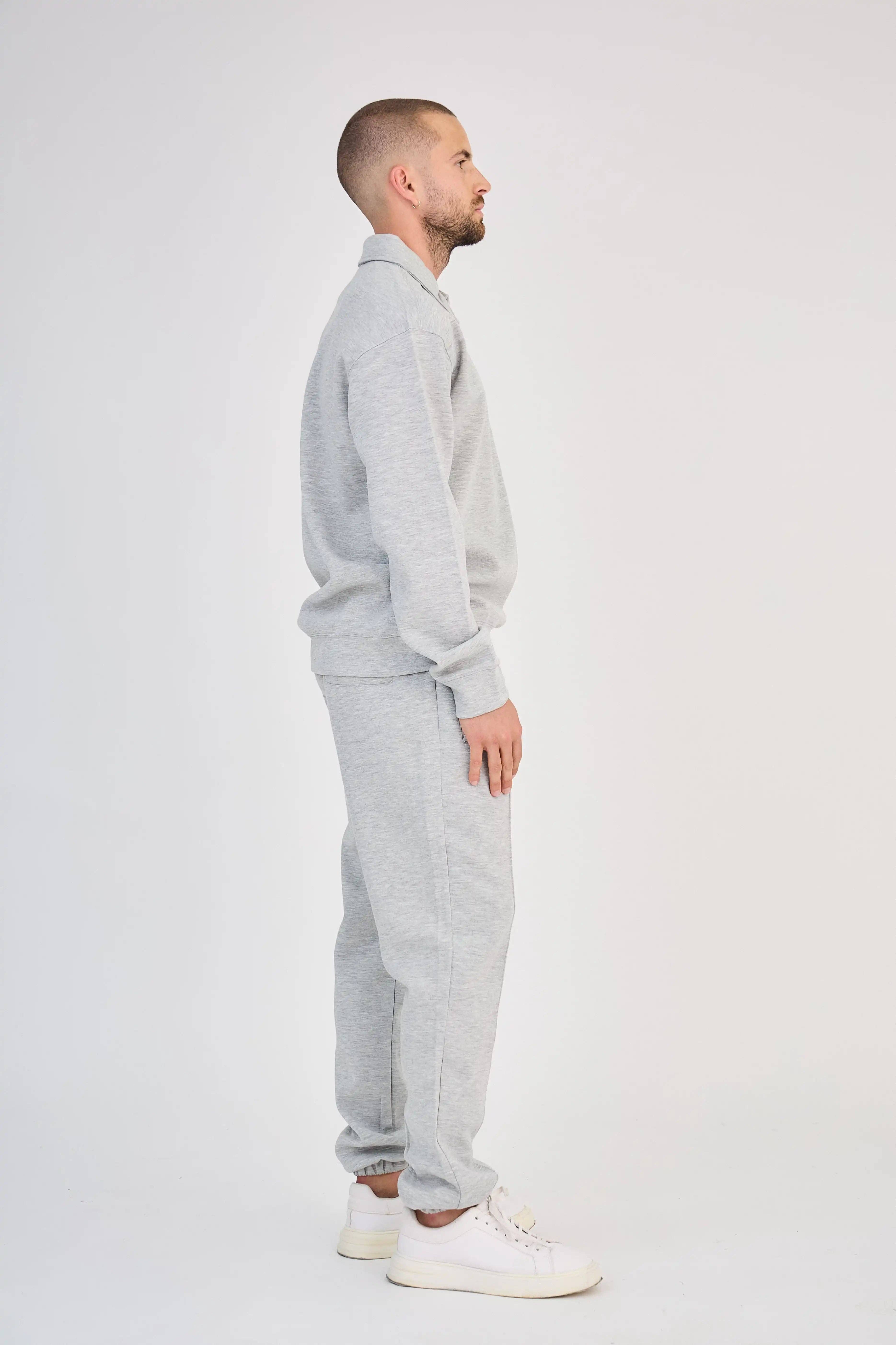 TOP MONDAY – wholesale Top & pant set (not loungewear) – Men's – Chic Heather Gray Polo Set3