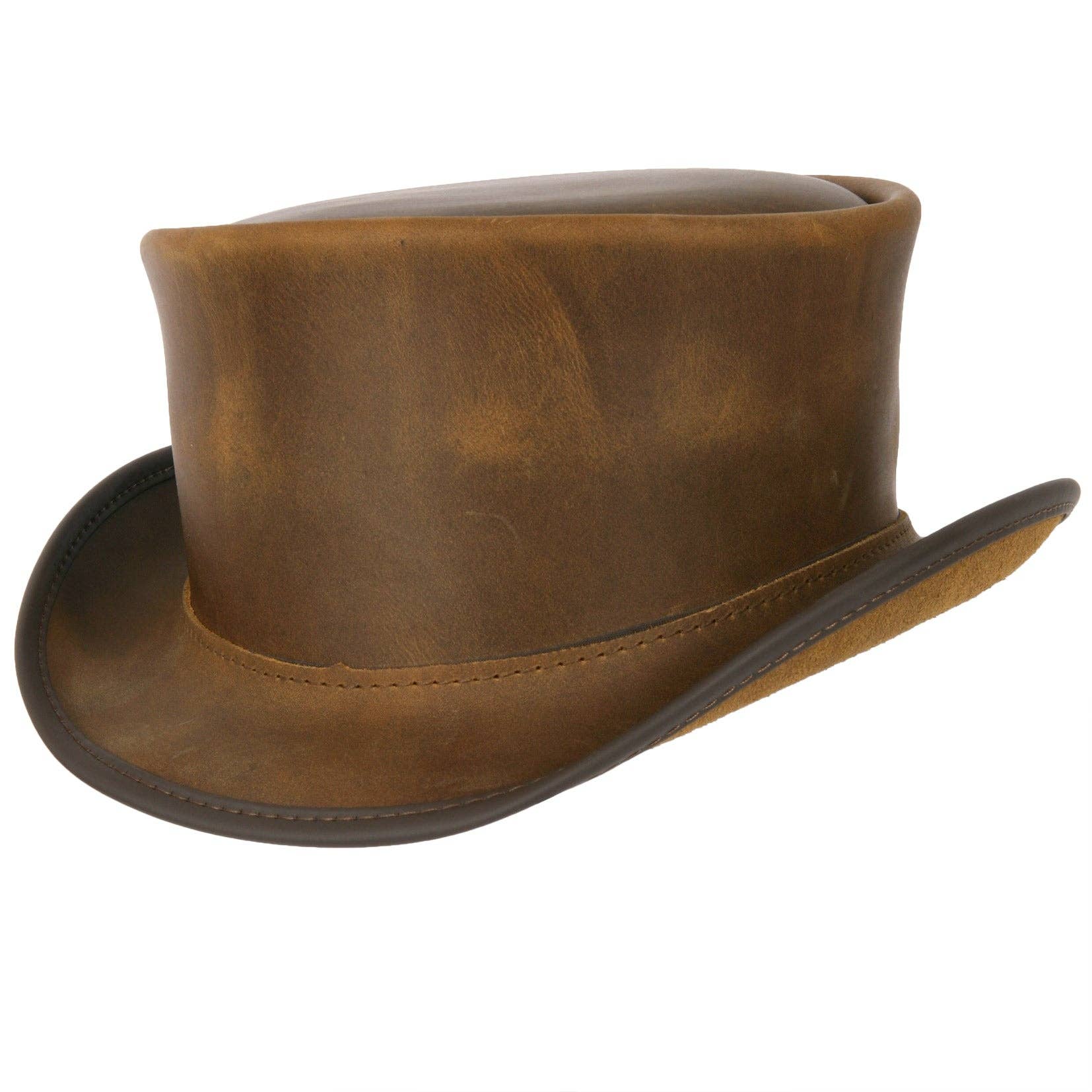 American Hat Makers - Wholesale Fedora - Unisex - Genuine Leather Top Hat - Style Marlow Unbanded8