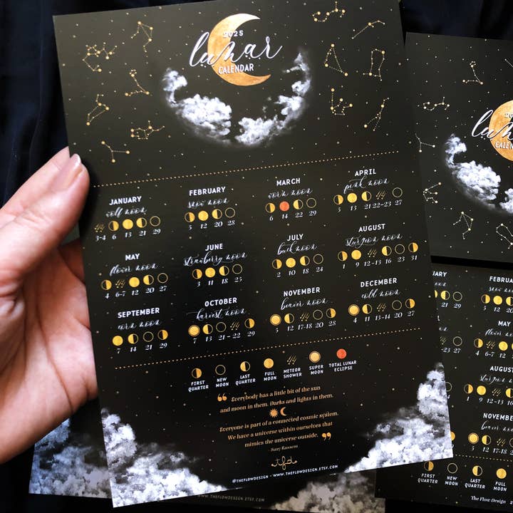 The Flow Design – Großhandel Kalender – 2025 Mondkalender, Mondkalender, Mondphasen 2025