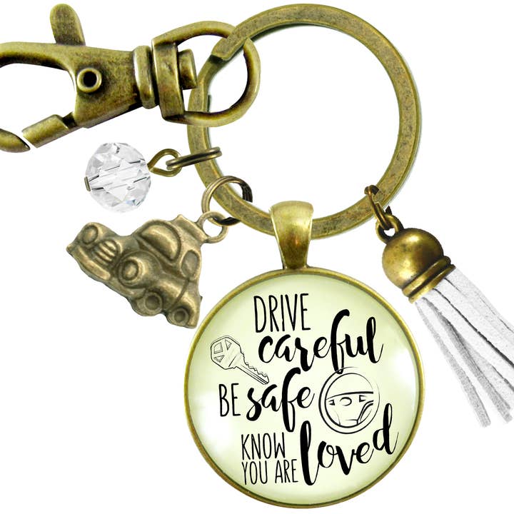 Drive Careful Be Safe Know You Are Loved Keychain New Dr ^ for wholesale by Gutsy Goodness