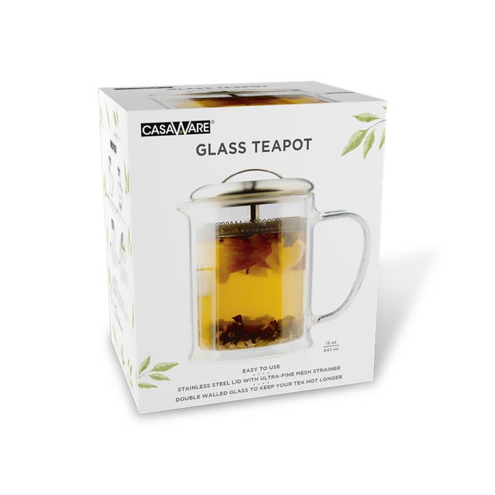 CasaWare - Wholesale Tea Pot - Double Wall 15oz Glass Strainer Teapot3
