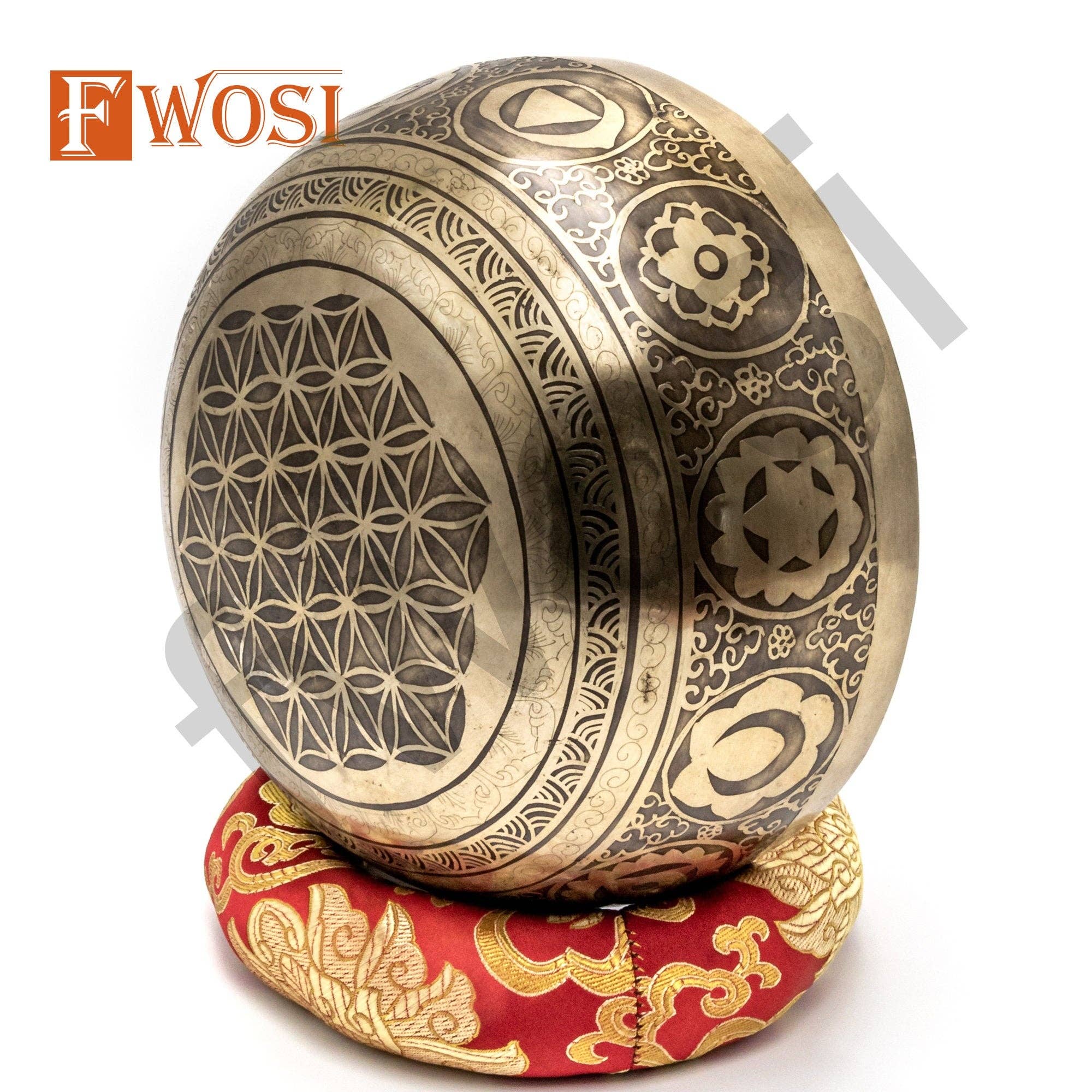 Fwosi – wholesale Meditation supplies – Handmade Antique Singing Bowl | Mandala Chakra Yoga Bowk5