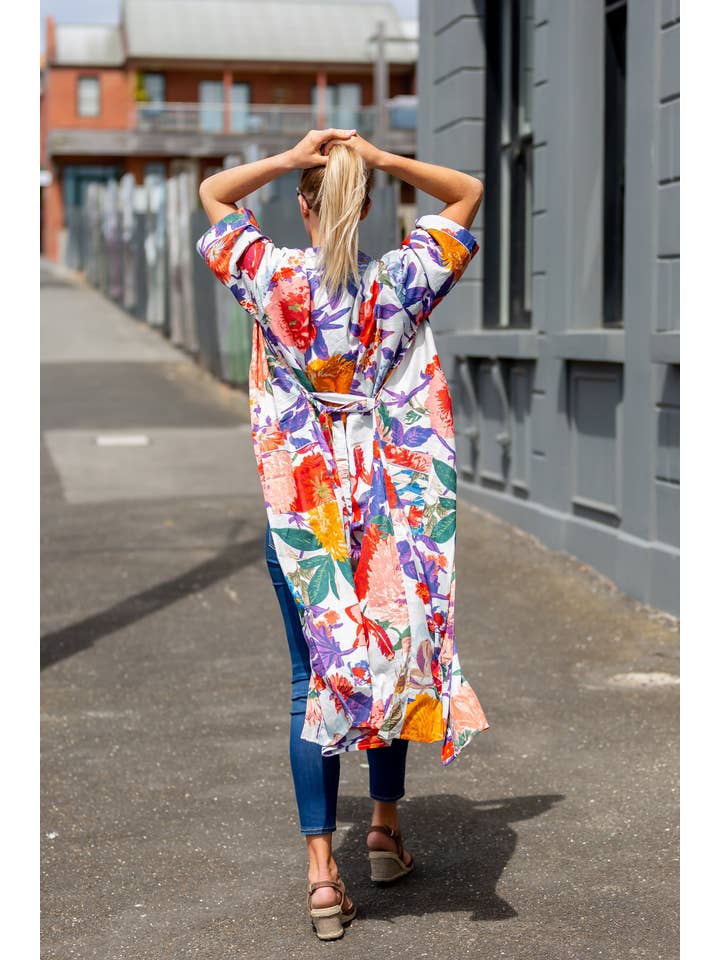 Linen Connections - Wholesale Robe - Women's - Kimono Cotton Kimono Bathrobe Frida Valentines Day GiftBird