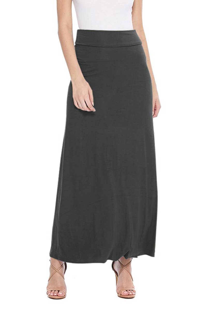 MOA COLLECTION - Wholesale Skirt - Women's - Women's Casual Loose Fit Solid Maxi Skirt8