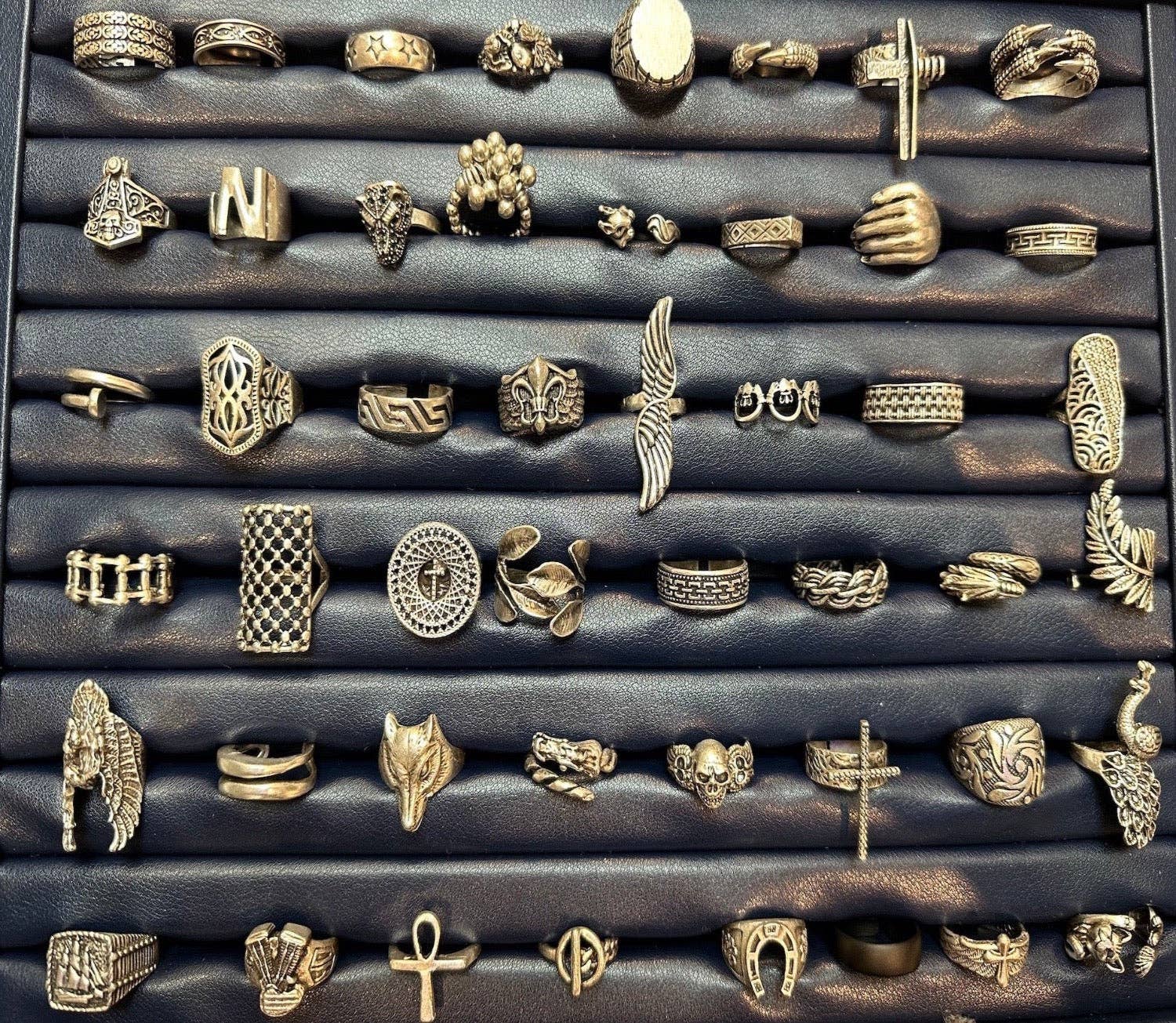 CRETE TRADING INC - Wholesale Jewelry Set - Wholesale Zamac Stainless Unisex Adjustable Rings MIX Design2