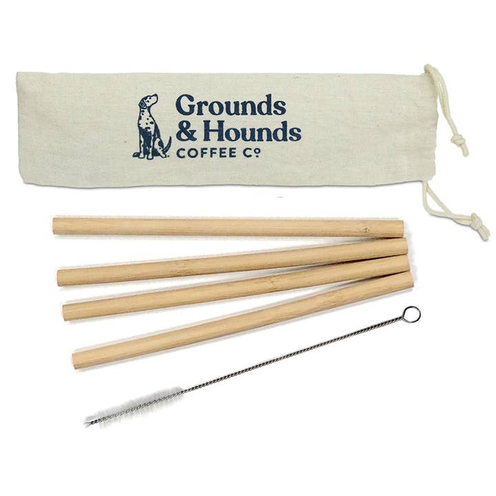 Grounds & Hounds Coffee Co. - Wholesale Drinking Straw - G&H Cold Brew Bamboo Straw Kit