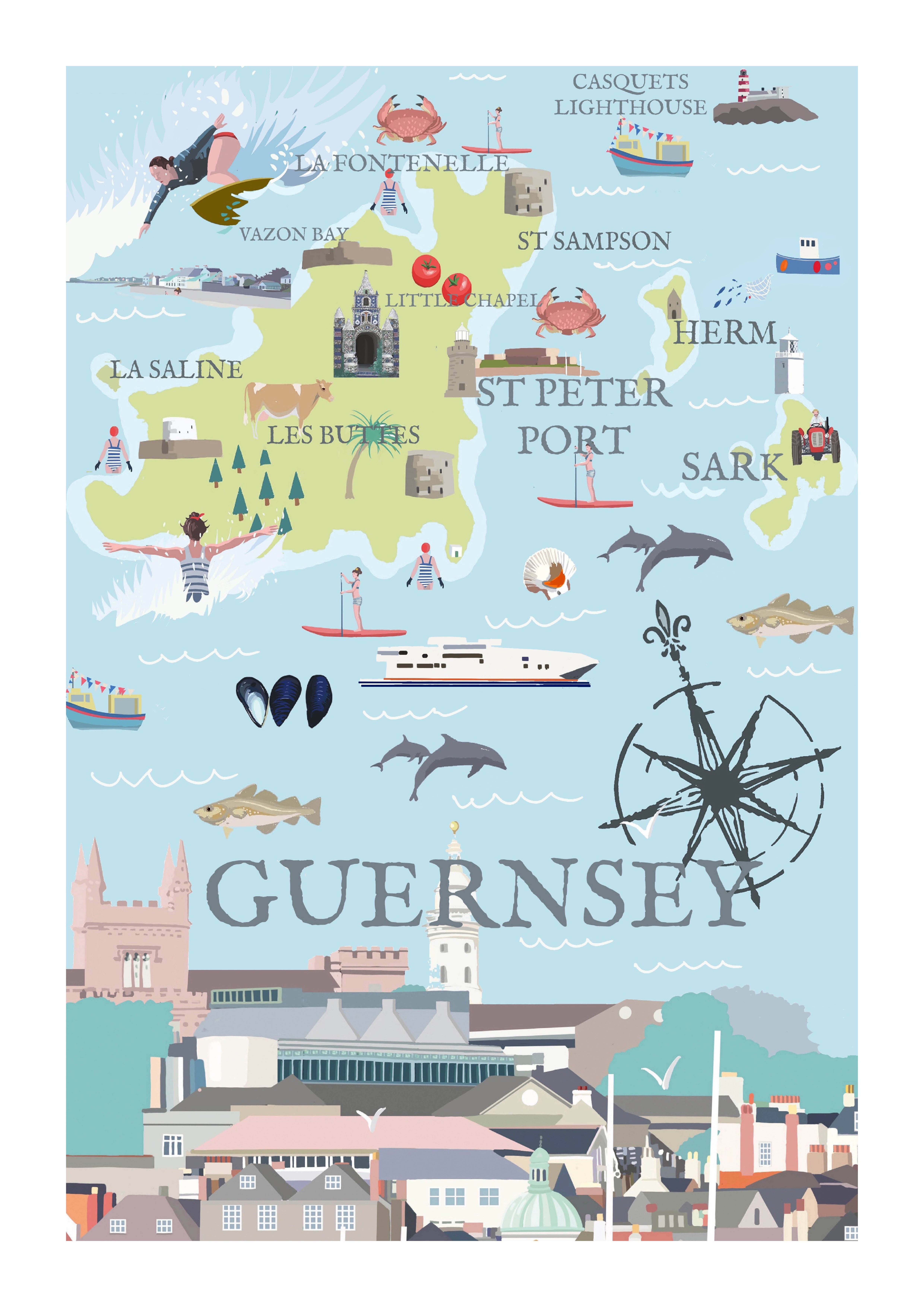 BETTY BOYNS MAPS - Vendita all'ingrosso Calamite - Magnete da Frigo con Mappa Illustrata16