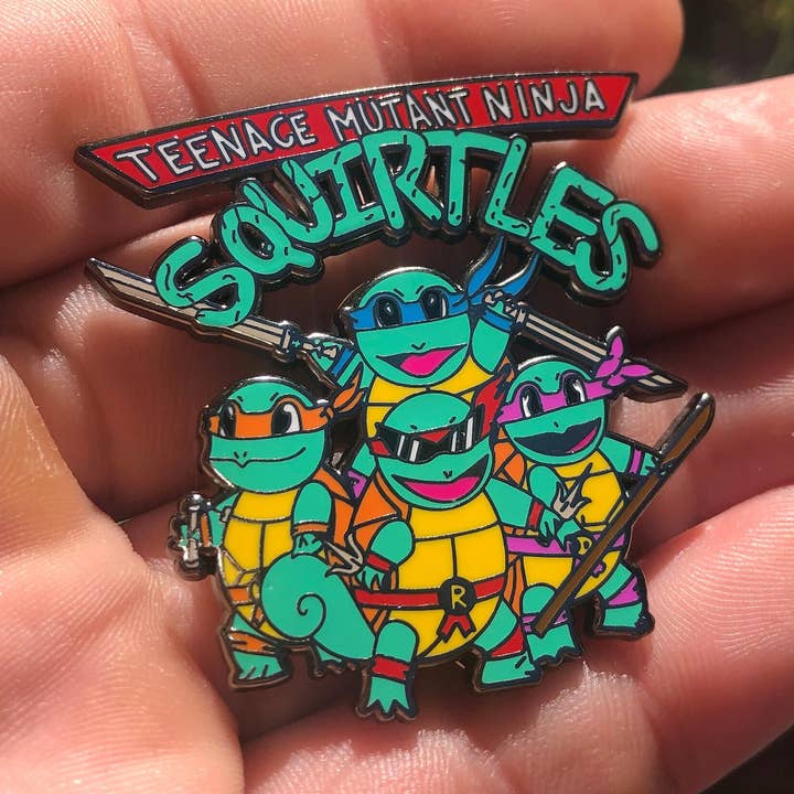 TMNT Squirtle Squad Parodi Hattnål – 1,5" Hård Emaljnål för wholesale av Mushroom Kingdom Pins