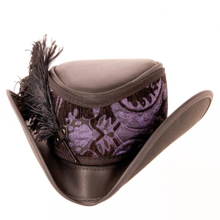 American Hat Makers - Wholesale Fedora - Unisex - Leather Festival Hat - Style Reversible Ren17