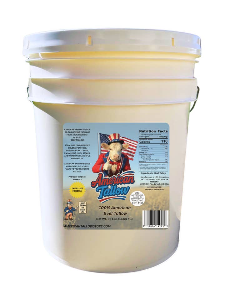 American Tallow 100% Pure Beef Tallow – 5 Gallon Bucket (36 lbs) | Made in USA | Perfect for Turkey Frying, Deep Frying, and Premium Cooking Oil Alternative for wholesale by American Tallow