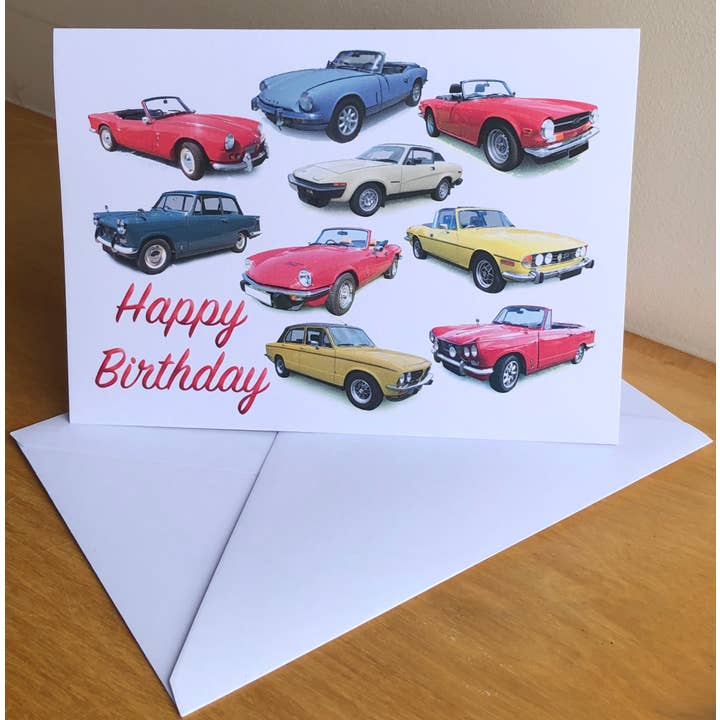Triumph Classic Cars — Carte d'anniversaire ou carte vierge 5 x 7 pouces pour la vente par Witherden's Workshop