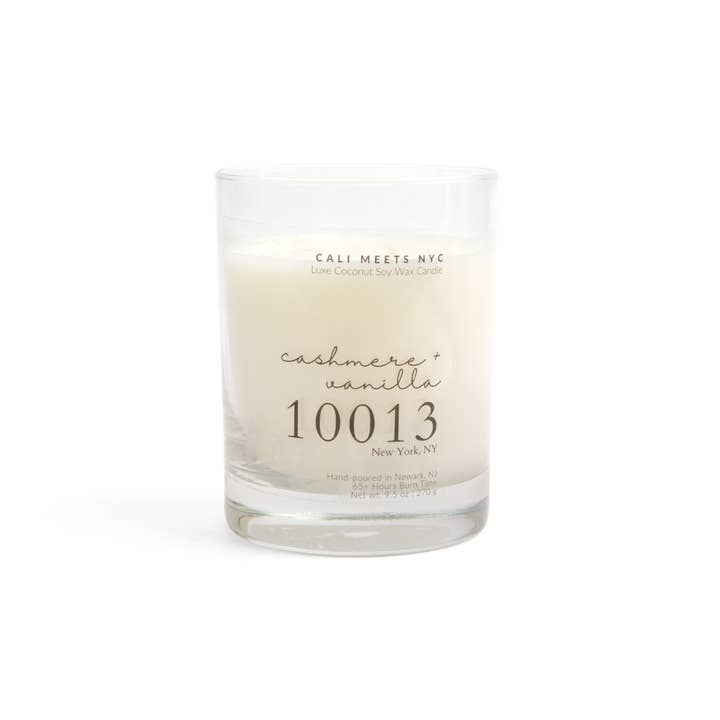 10013, Candela Cashmere + Vanilla Coconut Soy Candle per la vendita all'ingrosso da parte di Cali Meets NYC
