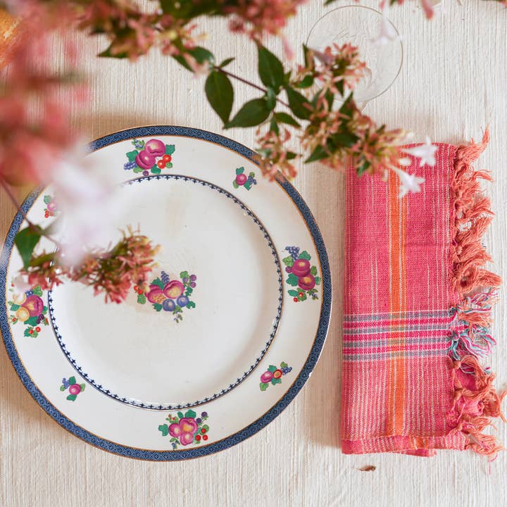 Tea Towel, Hand-loomed "Space Dye" Dusk Pink for wholesale by Storie