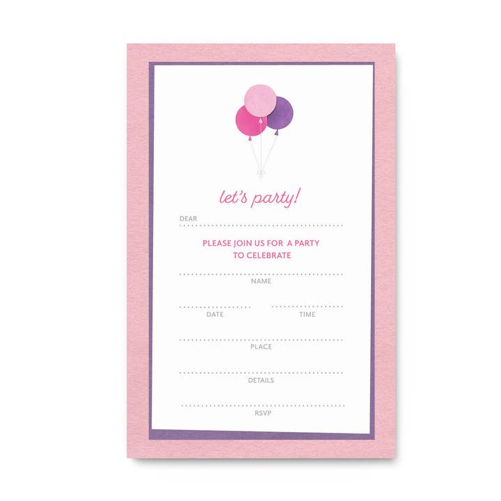Pink Balloons Party Notepad for wholesale by LOU & LUCY PAPER GOODS