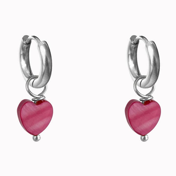 Boucles d'oreilles en argent Purple Heart pour la vente par Don' aparte